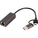 Cablexpert Адаптер Cablexpert A-USB3AC-LAN-01, з  USB Type-A/C на Gigabit Ethernet