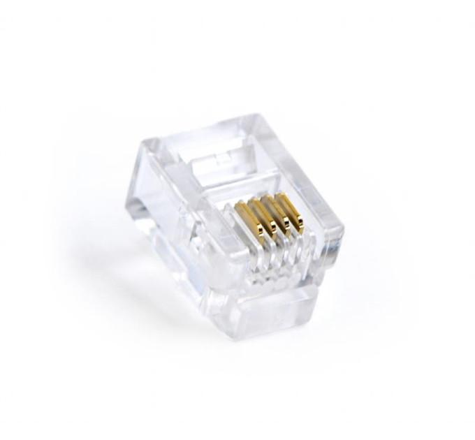 Cablexpert Конектор Cablexpert MP-6P4C/100, позолочені контакти (100 шт)