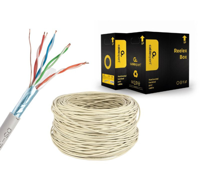 Cablexpert Звита пара,Cablexpert UPC-5004E-SOL, CAT5e, одножильна, алюміній під міддю (CCA з AWG24), неекранована, 305 м