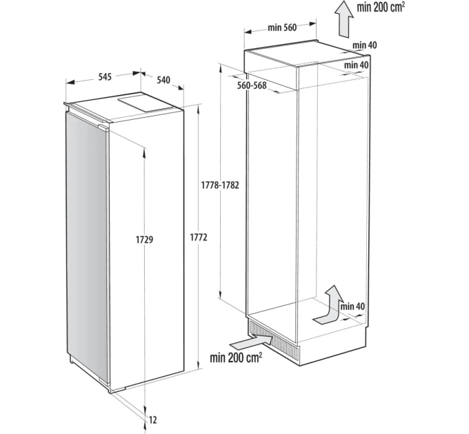 Gorenje Вбуд. морозильник GORENJE FNCI517E62WF