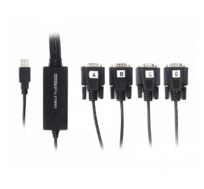 Перехідник USB 2.0 to 4хCOM (9+25pin) 1.4m Viewcon (VE671)