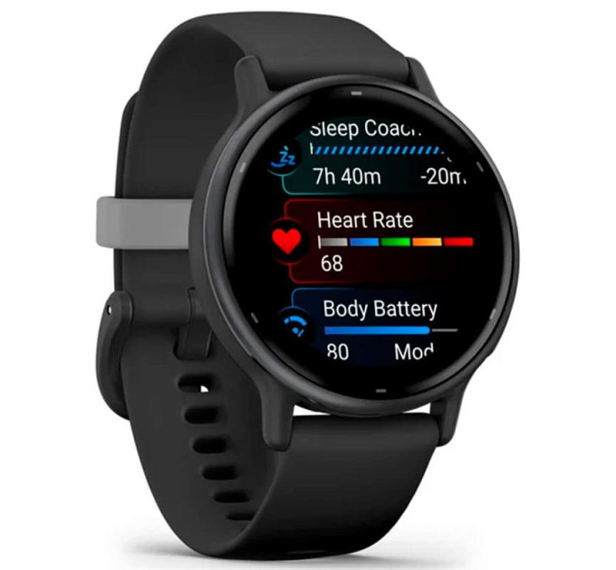 Garmin Смарт-годинник Garmin Vivoactive 5 Slate Aluminum Bezel with Black Case and Silicone Band (010-02862-5A)
