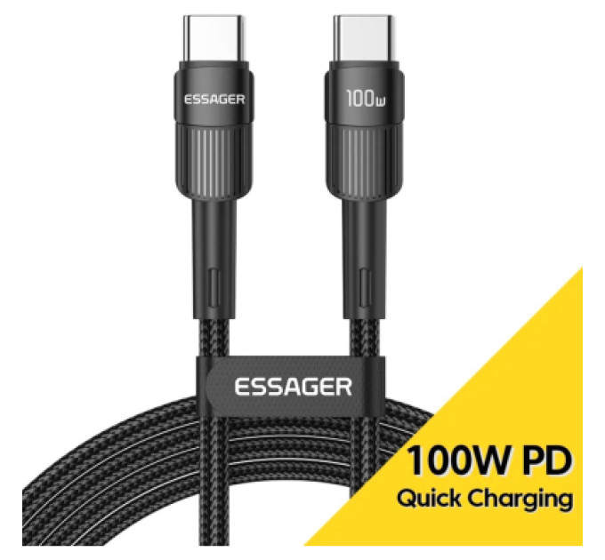 Essager Дата кабель USB-C to USB-C 2.0m 100W black Essager (EXCTT1-XCA01)