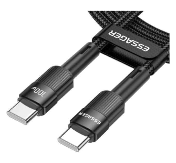 Essager Дата кабель USB-C to USB-C 2.0m 100W black Essager (EXCTT1-XCA01)