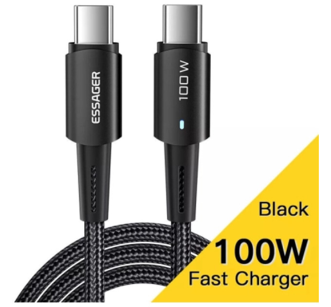 Essager Дата кабель USB-C to USB-C 3.0m 100W black Essager (EXCTT1-CGC01)
