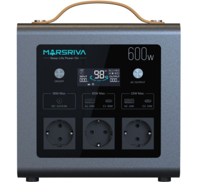 Marsriva Зарядна станція Marsriva MP6 Plus 600W 512Wh (MP6Plus_MARSRIVA)