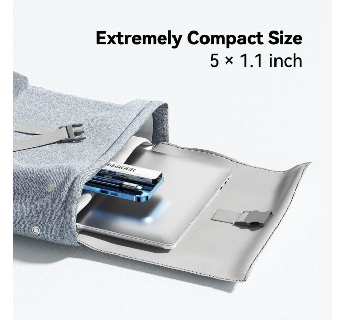 Концентратор  Essager USB-C 7-in-1 HDMI + USB 3.2 + USB-C + SD/TF gray (EHB07-QH0G-Z)