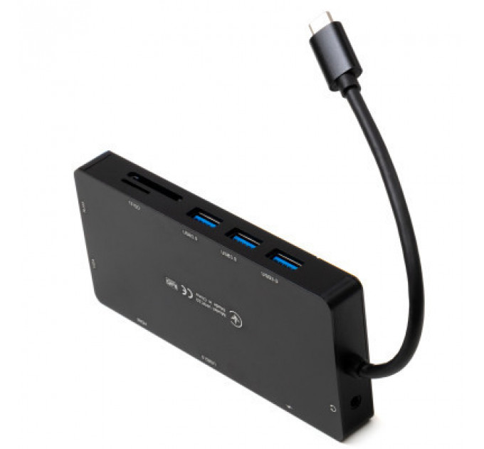 Концентратор Vinga USB-C 3.1 to VGA+HDMI+RJ45+3xUSB3.0+USB2.0+SD/TF+PD100W+Audio (VHYC10)