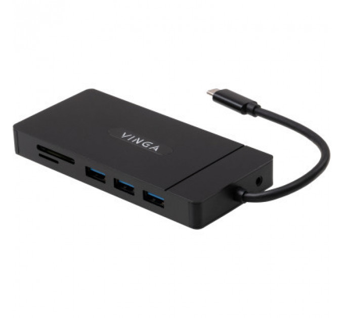 Концентратор Vinga USB-C 3.1 to VGA+HDMI+RJ45+3xUSB3.0+USB2.0+SD/TF+PD100W+Audio (VHYC10)