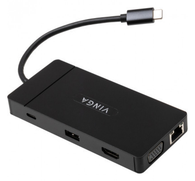 Концентратор Vinga USB-C 3.1 to VGA+HDMI+RJ45+3xUSB3.0+USB2.0+SD/TF+PD100W+Audio (VHYC10)