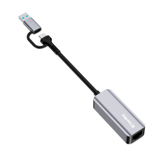 ColorWay Адаптер USB-C + USB A to RJ45 Ethernet 1000Mbps ColorWay (CW-AD-CRG)