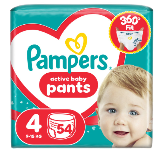 Pampers Підгузки Pampers Active Baby Pants Розмір 4 (9-15 кг) 54 шт (8006530316668)