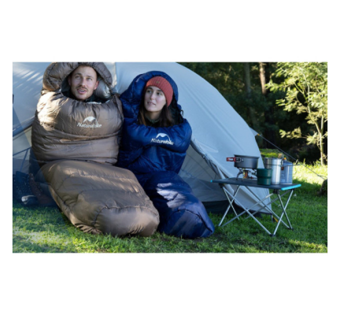 Naturehike Спальний мішок Naturehike з капюшоном MJ600 CNK2300SD014, темно-блакитний (6976507663977)