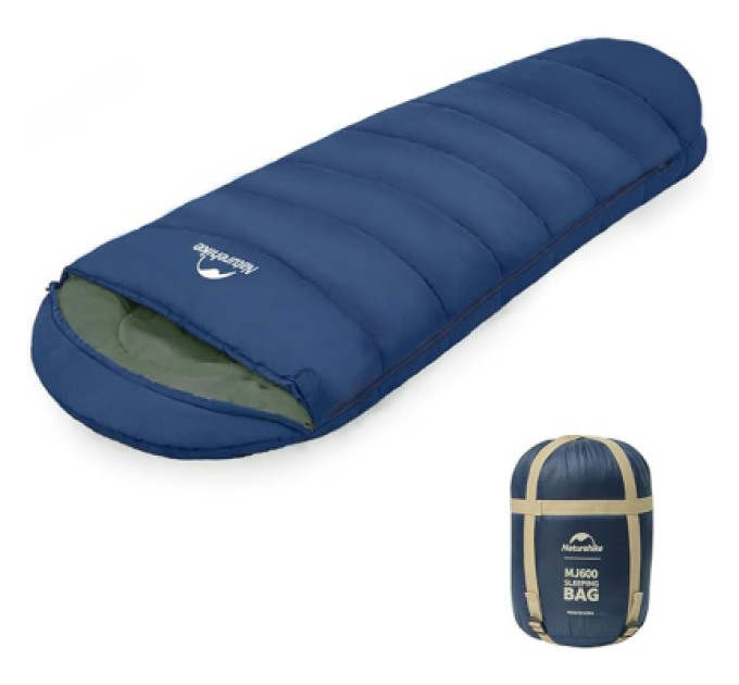 Naturehike Спальний мішок Naturehike з капюшоном MJ600 CNK2300SD014, темно-блакитний (6976507663977)