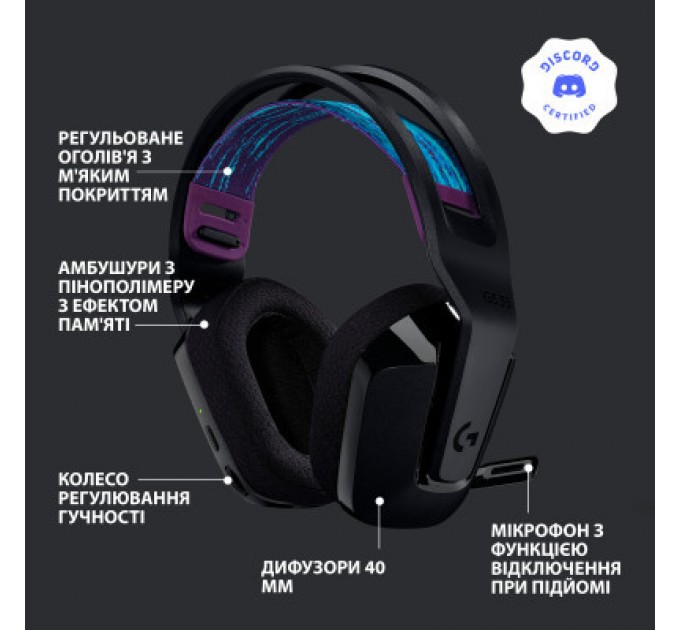 Навушники Logitech G535 Lightspeed Wireless Gaming Headset Black (981-000972)