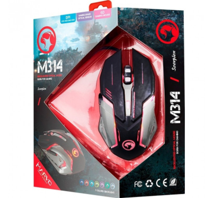 Мишка Marvo M314 USB Black (M314)