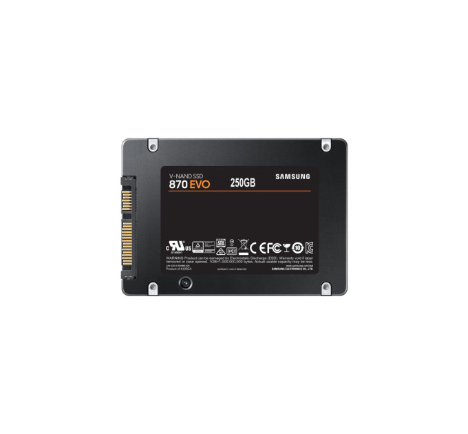 Samsung Твердотільний запам’ятовувальний пристрій накопичувач (SSD) SATA2.5" 250GB 6GB/S 870 EVO MZ-77E250B/EU SAMSUNG