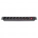 Eserver Силовий блок Eserver 19" 8 розеток, выкл., алюм. корпус PDU 220В, 16А (WT-2261A-GER-8WAY-WO)