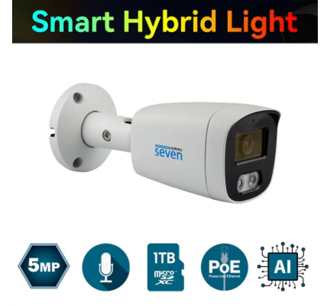 SEVEN Systems Камера відеоспостереження SEVEN Systems IP7225PA-DL (2.8) white