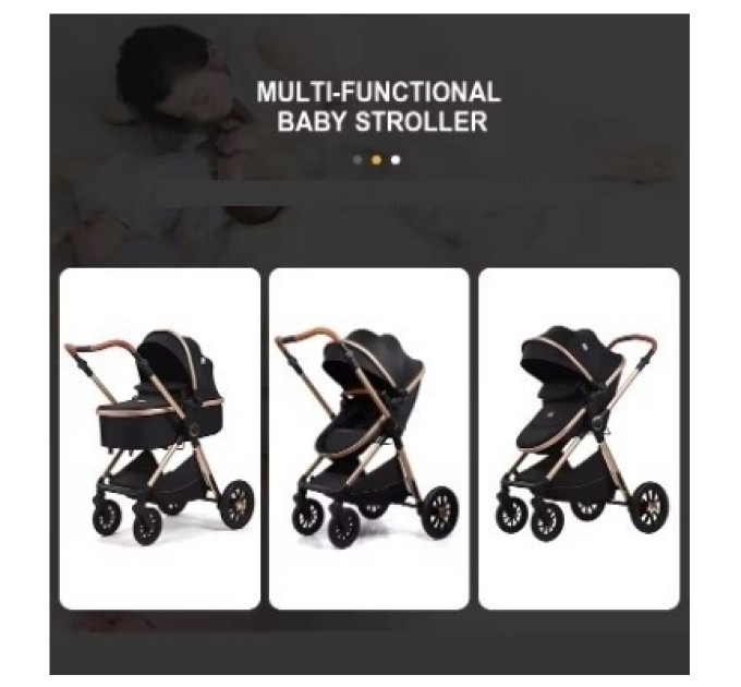 Kidilo Коляска Kidilo 3в1 H2D (Black) (1111556)