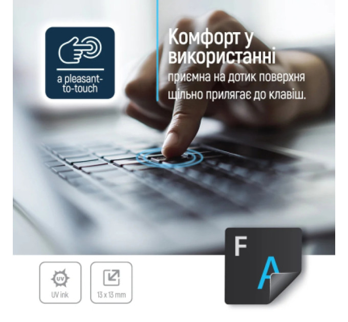 ColorWay Наклейка на клавіатуру ColorWay непрозора чорна, біло-синя (CW-BWBL)