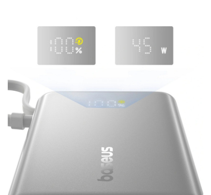 Baseus Батарея універсальна Baseus PicoGo 10000mAh 45W PD, QC, Galaxy Natural Titanium (P10076803853-00)