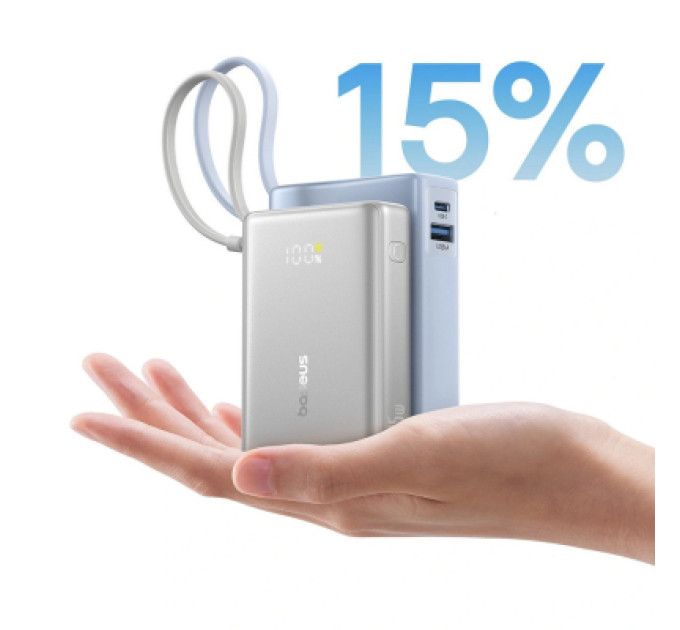Baseus Батарея універсальна Baseus PicoGo 10000mAh 45W PD, QC, Galaxy Natural Titanium (P10076803853-00)
