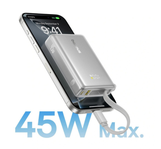 Baseus Батарея універсальна Baseus PicoGo 10000mAh 45W PD, QC, Galaxy Natural Titanium (P10076803853-00)