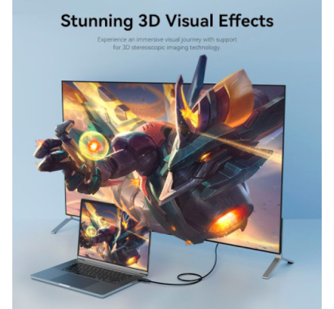 Vention Кабель мультимедійний DisplayPort to DisplayPort 1.5m V1.2 4K 60Hz 3D Dolby 7.1 Vention (HAKBG)