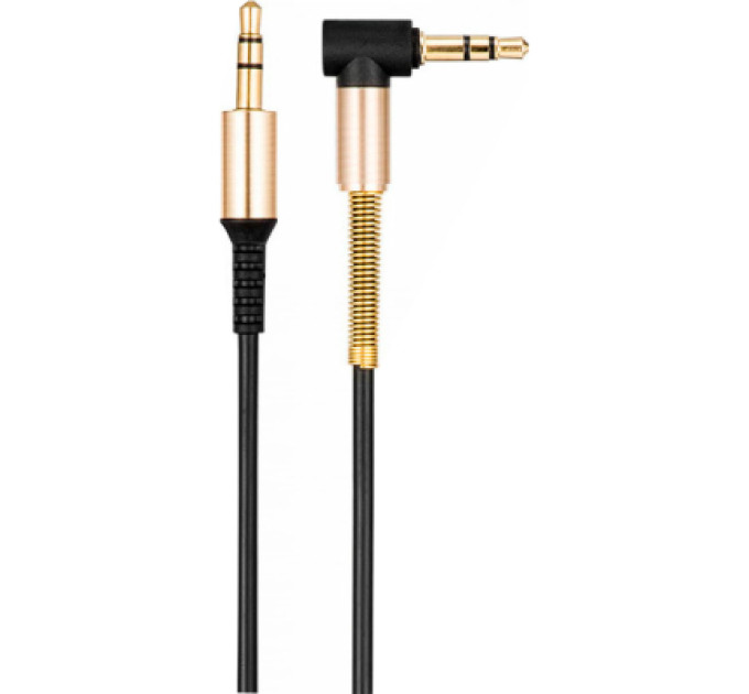 HOCO Кабель мультимедійний 3.5mm M to 3.5mm M 1.0m 90-degree UPA02 Black HOCO (6957531025665)