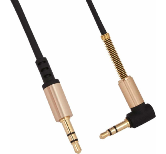 HOCO Кабель мультимедійний 3.5mm M to 3.5mm M 1.0m 90-degree UPA02 Black HOCO (6957531025665)