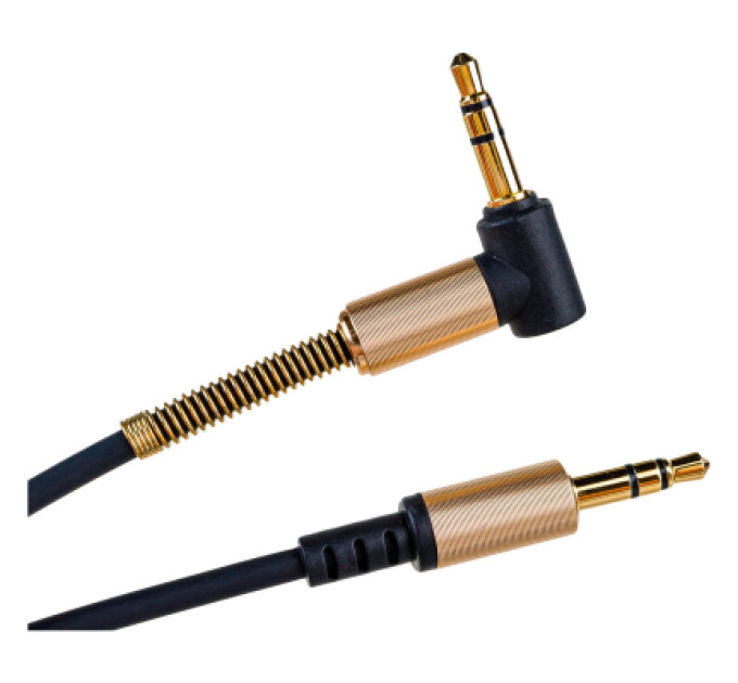 HOCO Кабель мультимедійний 3.5mm M to 3.5mm M 1.0m 90-degree UPA02 Black HOCO (6957531025665)