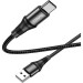 HOCO Дата кабель USB 2.0 AM to USB-C 1.0m 3A nylon X50 black HOCO (6931474734235)