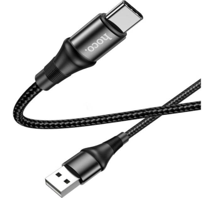 HOCO Дата кабель USB 2.0 AM to USB-C 1.0m 3A nylon X50 black HOCO (6931474734235)