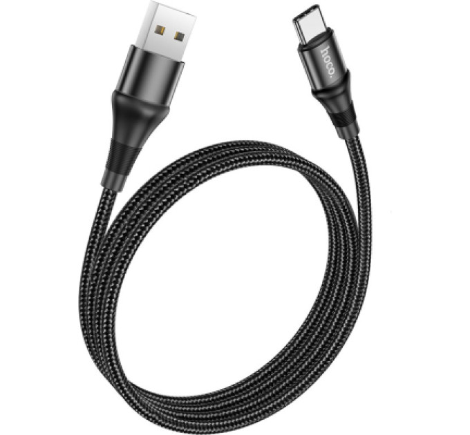 HOCO Дата кабель USB 2.0 AM to USB-C 1.0m 3A nylon X50 black HOCO (6931474734235)