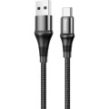 HOCO Дата кабель USB 2.0 AM to USB-C 1.0m 3A nylon X50 black HOCO (6931474734235)