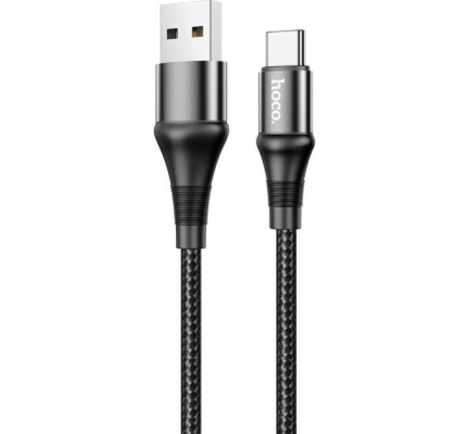 HOCO Дата кабель USB 2.0 AM to USB-C 1.0m 3A nylon X50 black HOCO (6931474734235)