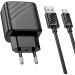 HOCO Зарядний пристрій HOCO CS21A Rich USB QC3.0 + cable USB to USB-C Black (6942007609906)