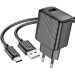 HOCO Зарядний пристрій HOCO CS21A Rich USB QC3.0 + cable USB to USB-C Black (6942007609906)