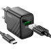 HOCO Зарядний пристрій HOCO CS21A Rich USB QC3.0 + cable USB to USB-C Black (6942007609906)