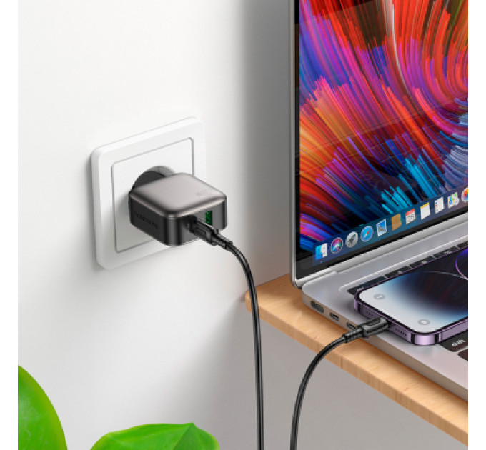 BOROFONE Зарядний пристрій BOROFONE BAS54A Absolute 1xUSB-C PD20W + 1xUSB QC3.0 + cable USB-C to Lightning Black (6941991116216)