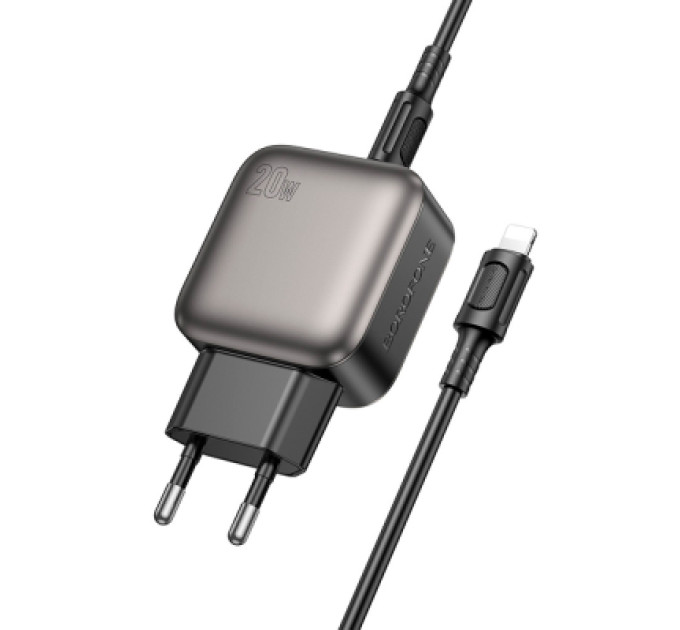 BOROFONE Зарядний пристрій BOROFONE BAS54A Absolute 1xUSB-C PD20W + 1xUSB QC3.0 + cable USB-C to Lightning Black (6941991116216)