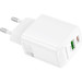 BOROFONE Зарядний пристрій BOROFONE BN27 Fuente 1xUSB-C PD20W + 1xUSB QC3.0 White (6941991120268)