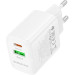 BOROFONE Зарядний пристрій BOROFONE BN27 Fuente 1xUSB-C PD20W + 1xUSB QC3.0 White (6941991120268)