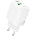 BOROFONE Зарядний пристрій BOROFONE BN27 Fuente 1xUSB-C PD20W + 1xUSB QC3.0 White (6941991120268)