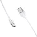 BOROFONE Дата кабель USB 2.0 AM to USB-C 1.0m 3A white BOROFONE (6931474701800)