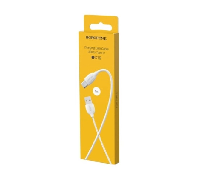 BOROFONE Дата кабель USB 2.0 AM to USB-C 1.0m 3A white BOROFONE (6931474701800)