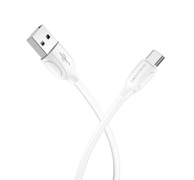 BOROFONE Дата кабель USB 2.0 AM to USB-C 1.0m 3A white BOROFONE (6931474701800)