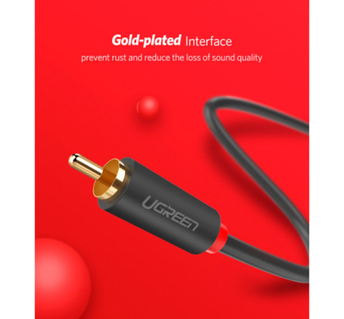 Ugreen Кабель мультимедійний 2xRCA M to 2xRCA M 2.0m AV104 black Ugreen (10518)