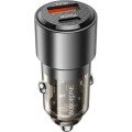 BOROFONE Зарядний пристрій BOROFONE 1xUSB-C PD65W + 1xUSB QC3.0 83W car adapter transparent black (6941991101625)